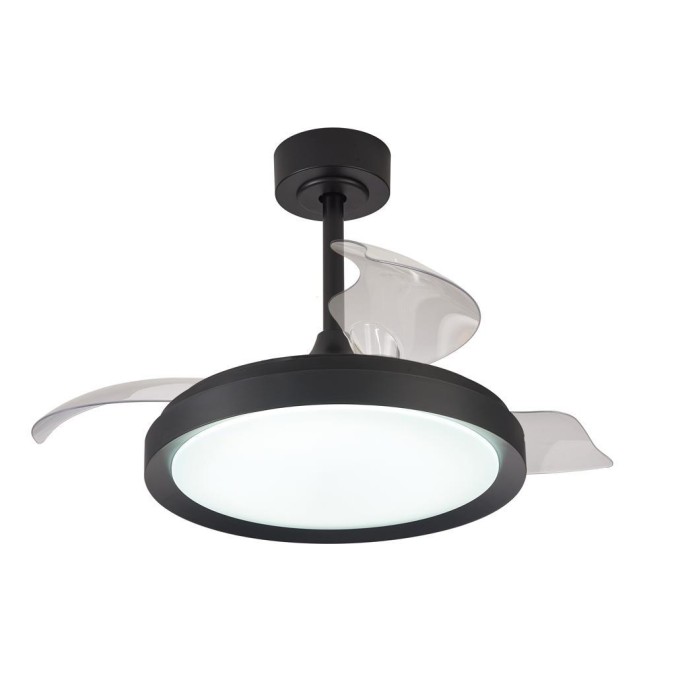 Plafón LED 40W Ventilador 25W serie MISTRAL MINI Negro - 43x32.5-45h