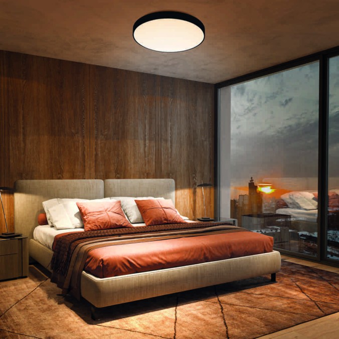 Plafón LED  50W Negro CCT serie CUMBUCO II Negro - 65x7h