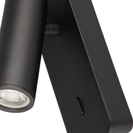 Aplique Lector Mini GU10 serie NOTTE Negro - 6.5x16h