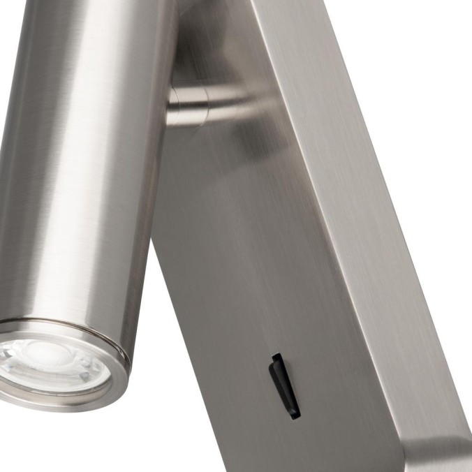 Aplique Lector Mini GU10 serie NOTTE Níquel Satinado - 6.5x16h