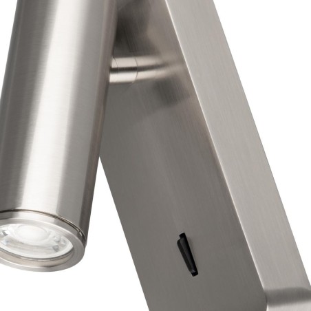 Aplique Lector Mini GU10 serie NOTTE Níquel Satinado - 6.5x16h
