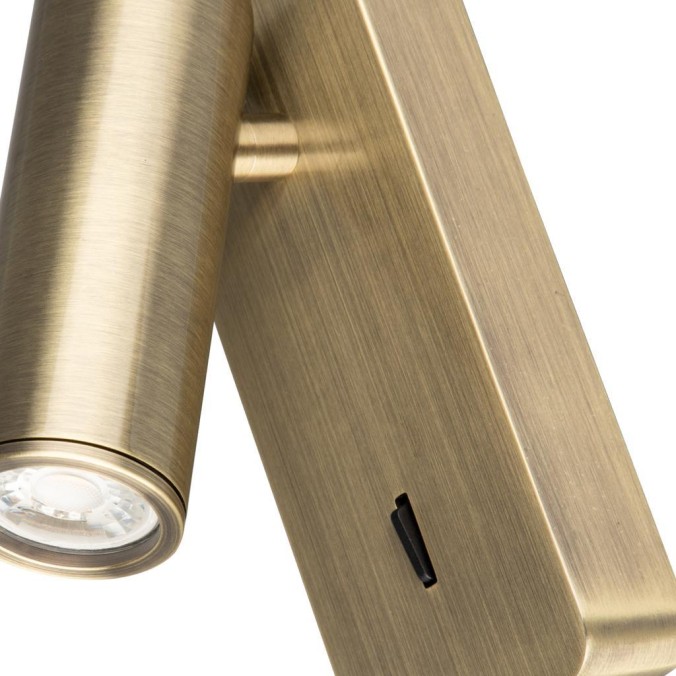 Aplique Lector Mini GU10 serie NOTTE Cuero - 6.5x16h