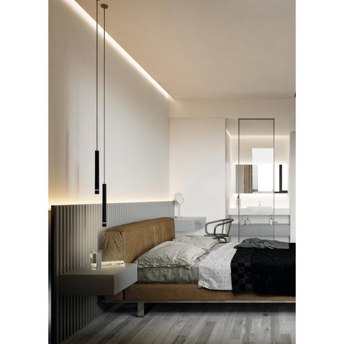 COLGANTE MINI GU10 NEGRO serie SPLIT Negro - 6.5x30-230h