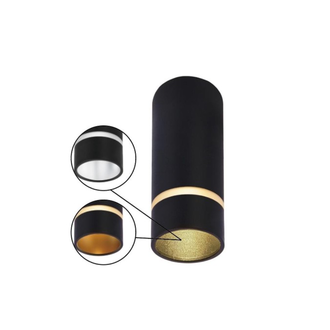 FOCO S MINI GU10 NEGRO serie SPLIT Negro - 4x10h