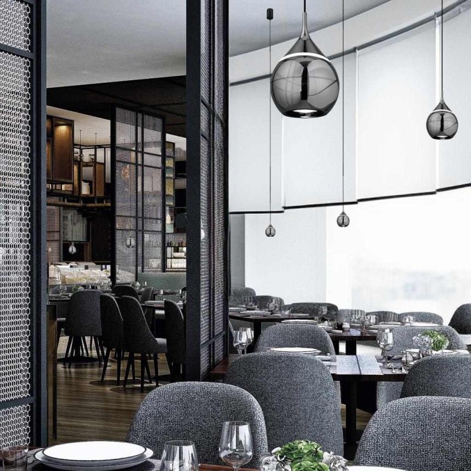 COLGANTE LED 7W 3000K serie DROP Negro Perla - 10x25-225h