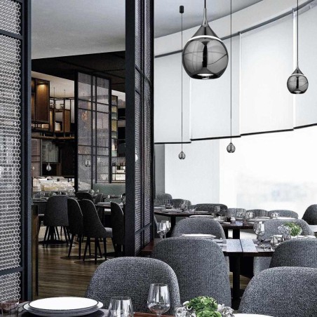 COLGANTE LED 7W 3000K serie DROP Negro Perla - 10x25-225h