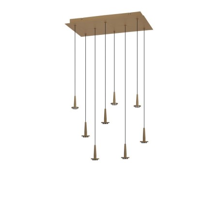 Colgante Cuadrado 8xLED 5W 3000K W/T Cristal serie ANDROMEDA Oro - 50x30x180h