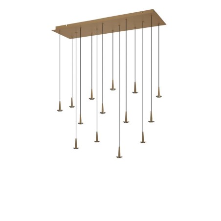 Colgante Cuadrado 14xLED 5W 3000K W/T Cristal serie ANDROMEDA Oro - 90x30x180h