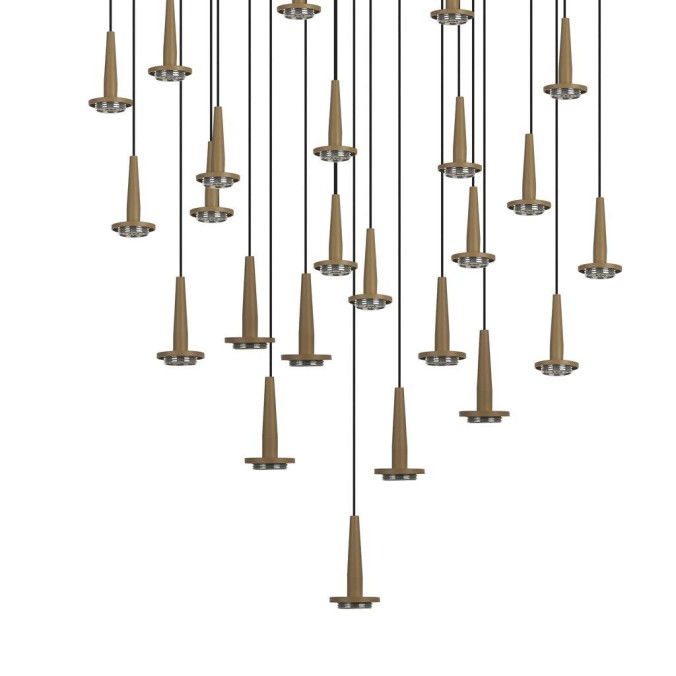 Colgante Redondo 24xLED 5W 3000K W/T Cristal serie ANDROMEDA Oro - 75x180h