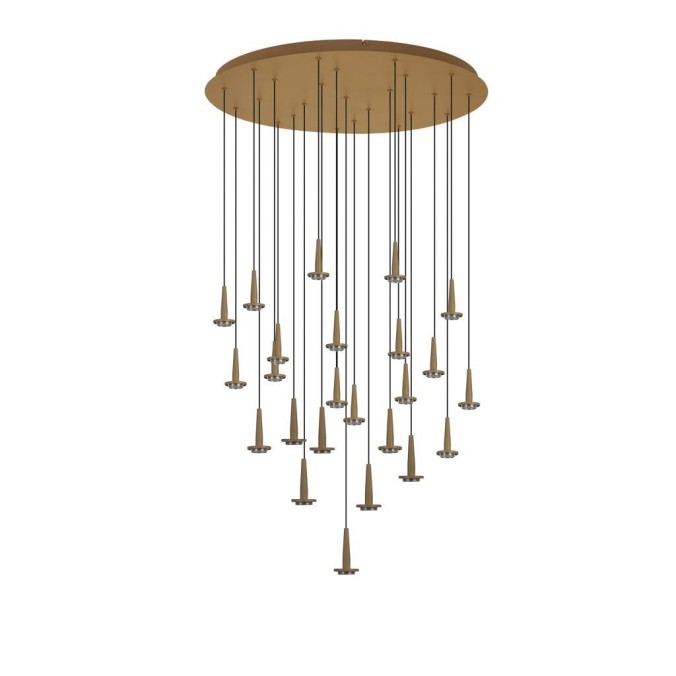 Colgante Redondo 24xLED 5W 3000K W/T Cristal serie ANDROMEDA Oro - 75x180h