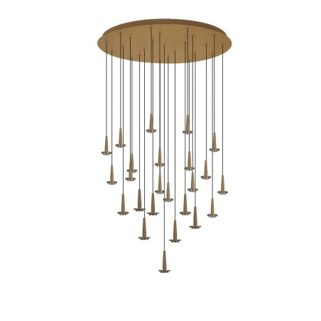 Colgante Redondo 24xLED 5W 3000K W/T Cristal serie ANDROMEDA Oro - 75x180h