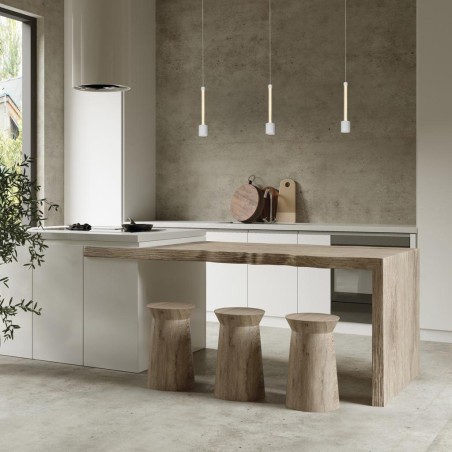 Colgante LED 7W 3000K serie FUGAZ Blanco+Oro Rosa - 5.4x41-191h