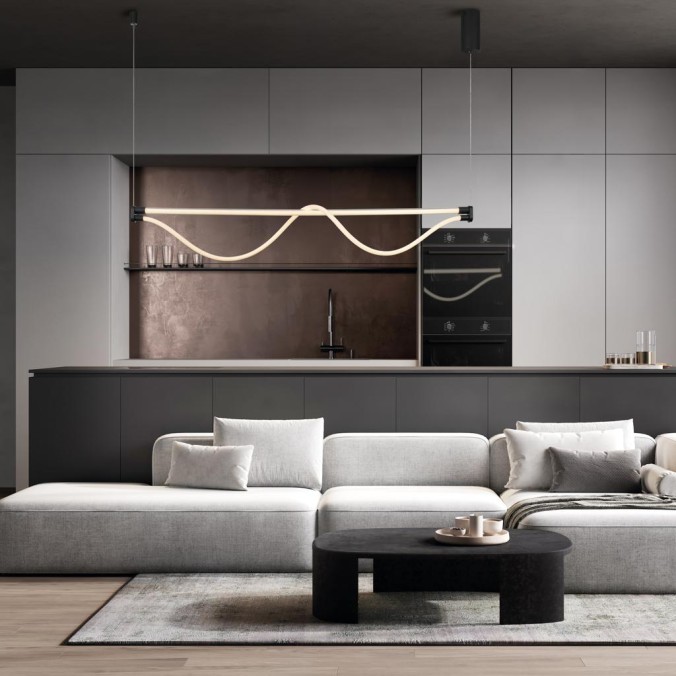 Lámpara LED 38W 3000K serie FUGAZ Negro - 146.5x8x38-238h