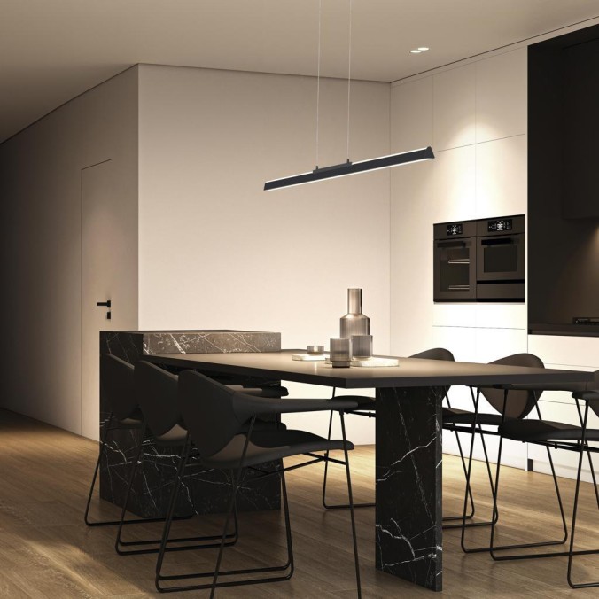 Lámpara LED 36W 3000K serie LINEAL Negro - 91.5x3x9-159h