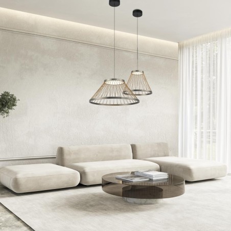 Colgante LED 20W 3000K serie SPIDER Gris - 40x47-197h