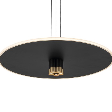 Colgante LED 42W 3000K serie NOMADA Negro/Oro - 58x25-175h