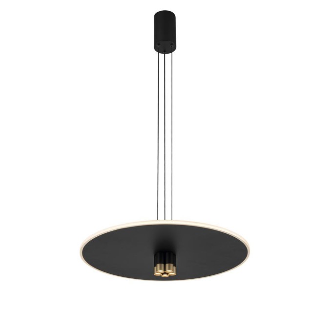 Colgante LED 42W 3000K serie NOMADA Negro/Oro - 58x25-175h