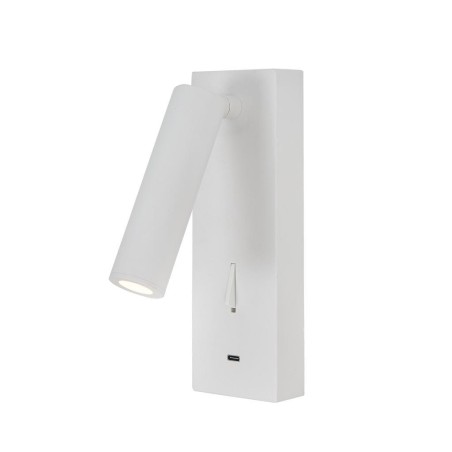 Aplique Lector LED 3W 3000K Blanco TYPE-C Cargador serie TARIFA III Blanco - 6x12.3x18h