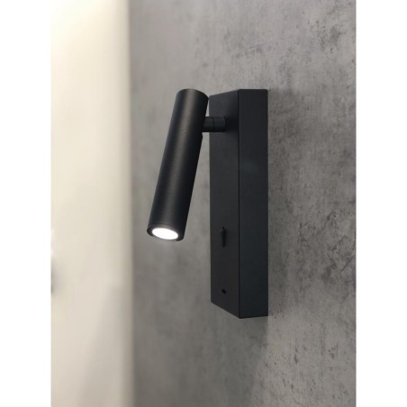 Aplique Lector LED 3W 3000K Negro TYPE-C Cargador serie TARIFA III Negro - 6x12.3x18h