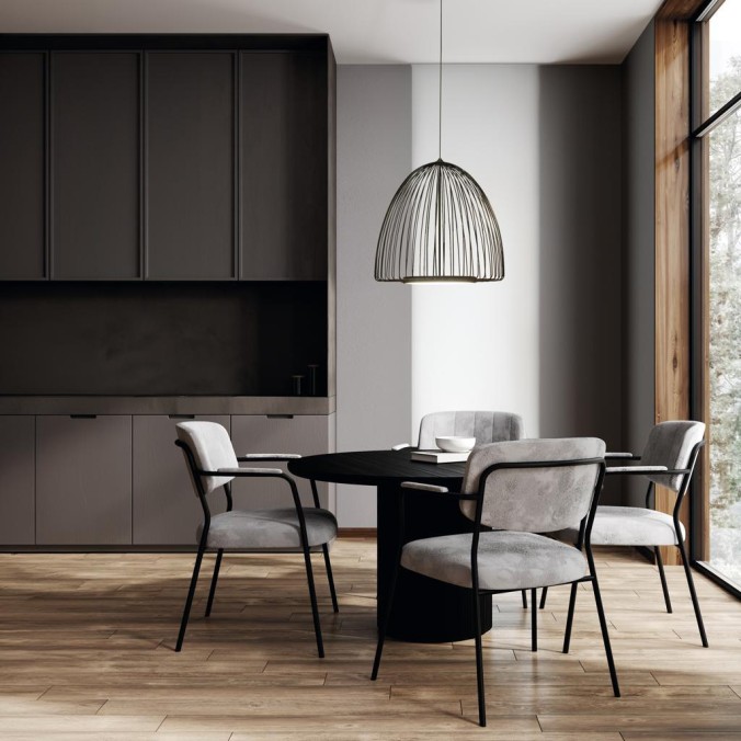 Colgante LED 43W 3000K serie SMART Negro - 46.2x53-203h