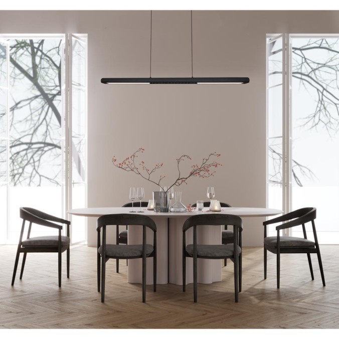 Colgante LED serie LINEAL Negro - 120x4.1x160h