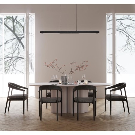 Colgante LED serie LINEAL Negro - 120x4.1x160h