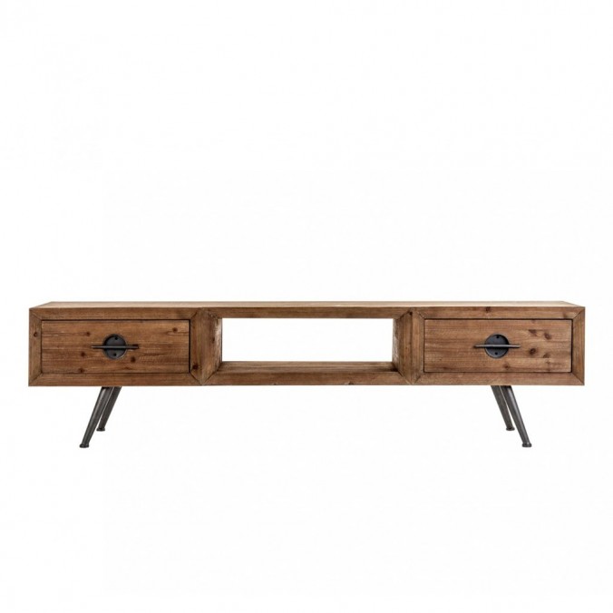 Mueble TV de estilo rústico 180cm  madera y hierro