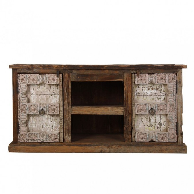 Mueble TV madera antigua estilo oriental 219cm