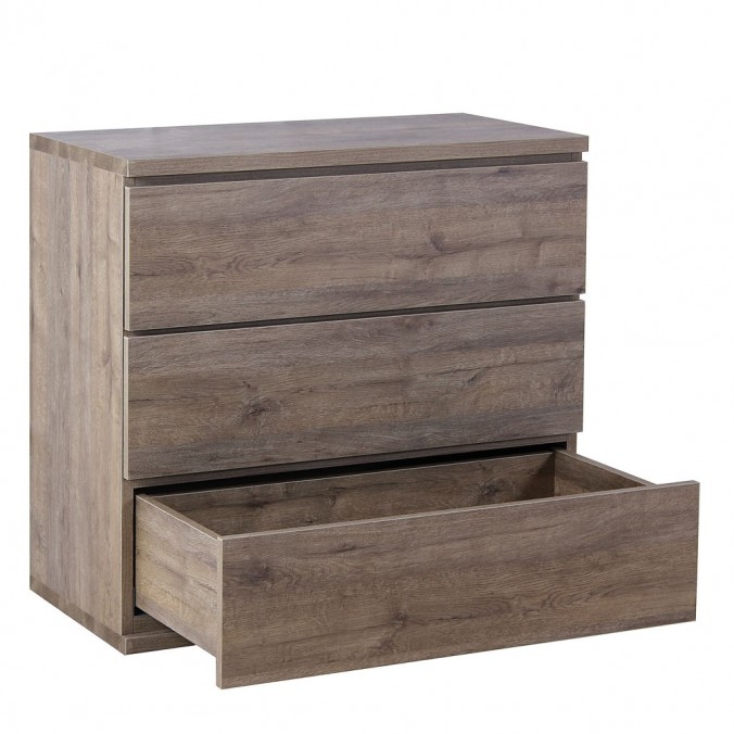 Comoda estilo escandinavo nordico roble 3 cajones