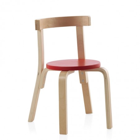 Silla infantil redonda 26x51cm en pino y abedul