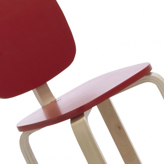 Silla infantil oval 30x58cm en pino y abedul