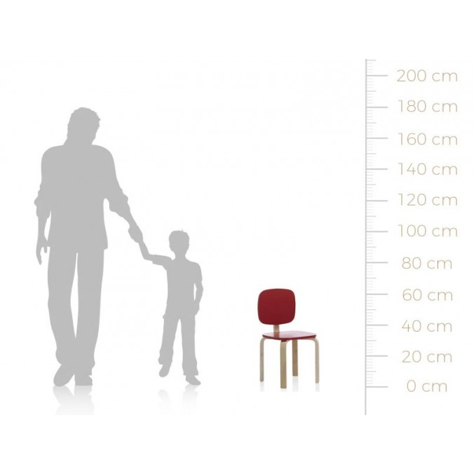 Silla infantil oval 30x58cm en pino y abedul