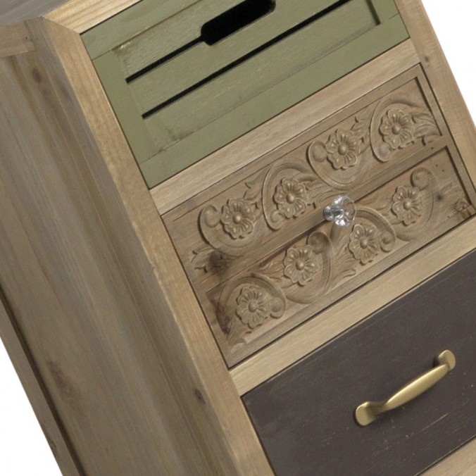 Mesilla vintage 40cm madera abeto y metal