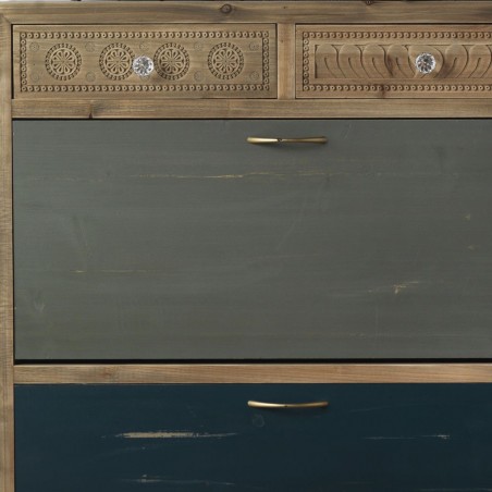 Zapatero estilo vintage 81x108cm madera de abeto y metal