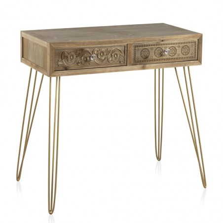 Consola 80cm frentes textura gris azulado