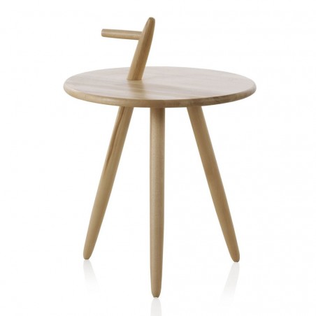 Mesita auxiliar 45cm de estilo nórdico en abedul natural
