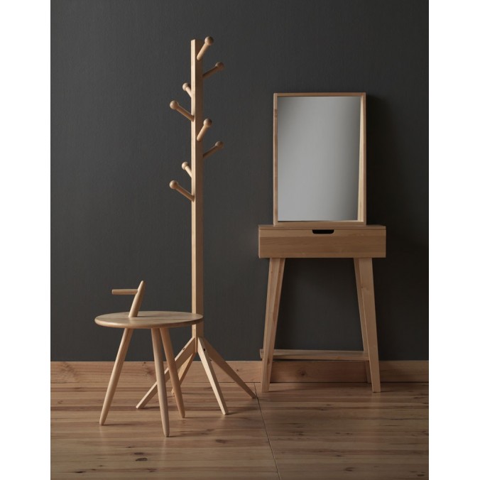 Mesita auxiliar 45cm de estilo nórdico en abedul natural