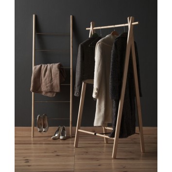Perchero de pie plegable 100x151cm madera abedul 2