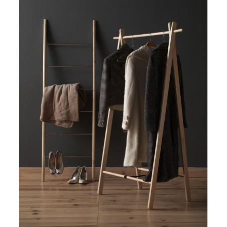 Perchero de pie plegable 100x151cm madera abedul