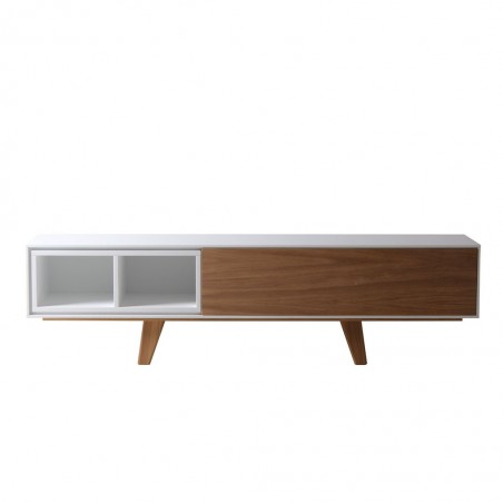 Mueble TV con cajón 150cm chapa de roble
