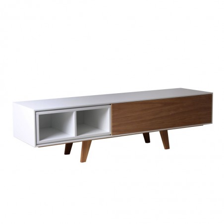 Mueble TV con cajón 150cm chapa de roble