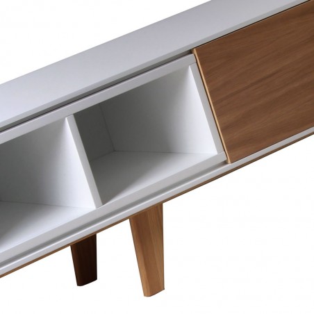 Mueble TV con cajón 150cm chapa de roble