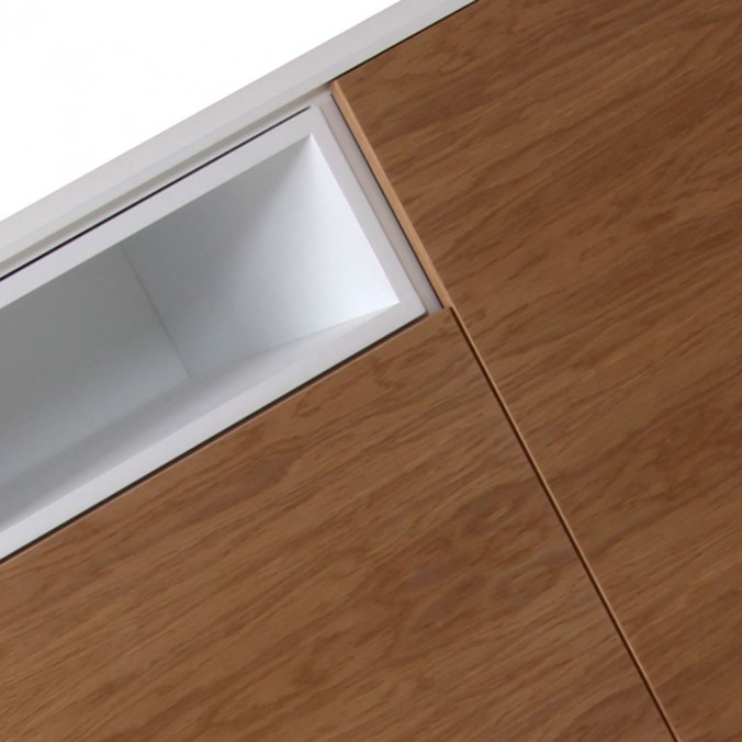 Aparador estilo moderno 160x40x79h chapa de roble