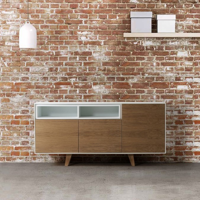 Aparador estilo moderno 160x40x79h chapa de roble