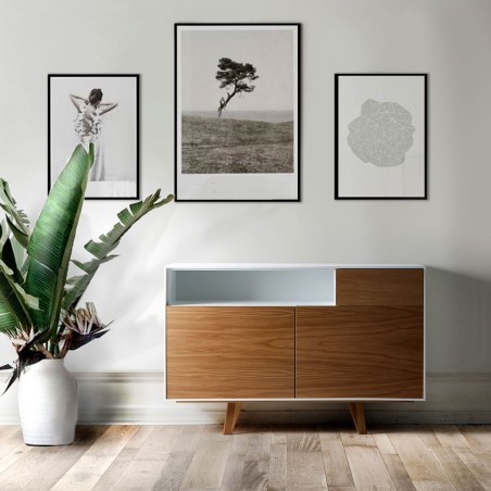 Aparador estilo moderno 120x40x79h chapa de roble