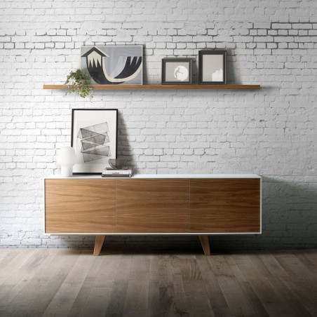 Buffet estilo moderno 160x40x59h chapa de roble