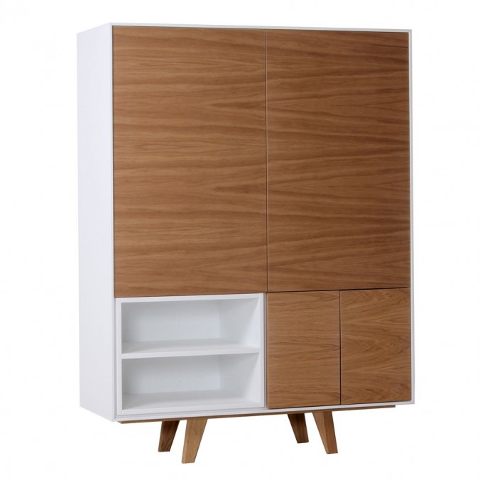 Aparador estilo moderno 110x40x149h chapa de roble