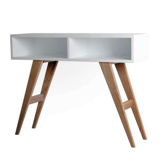 Consola de estilo moderno 100x30x78h chapa de roble