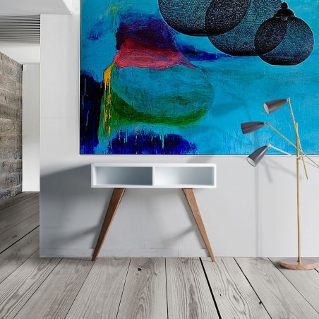 Consola de estilo moderno 100x30x78h chapa de roble