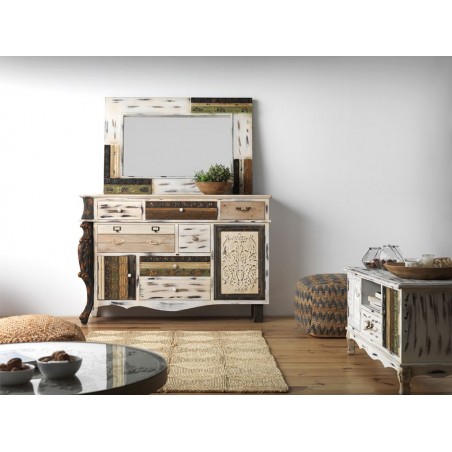 Espejo vintage 80x120cm madera de abeto y mdf